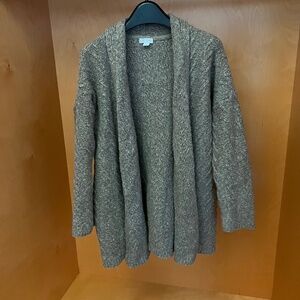 Tan Brown Textured Open-Front Cardigan – Size S – Soft Knit – Cozy & Versatile